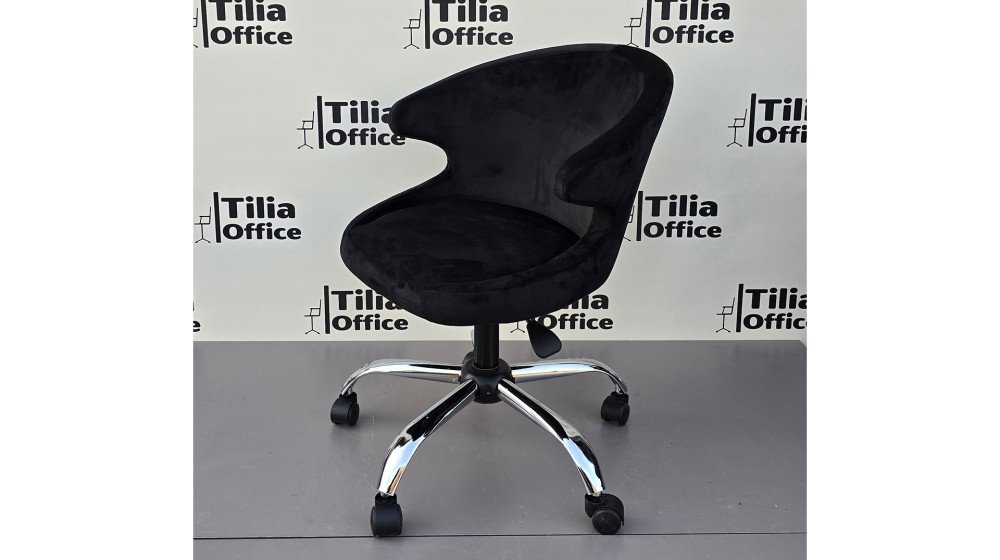 Coket Çalışma Koltuğu Krom Yonca Ayak Siyah